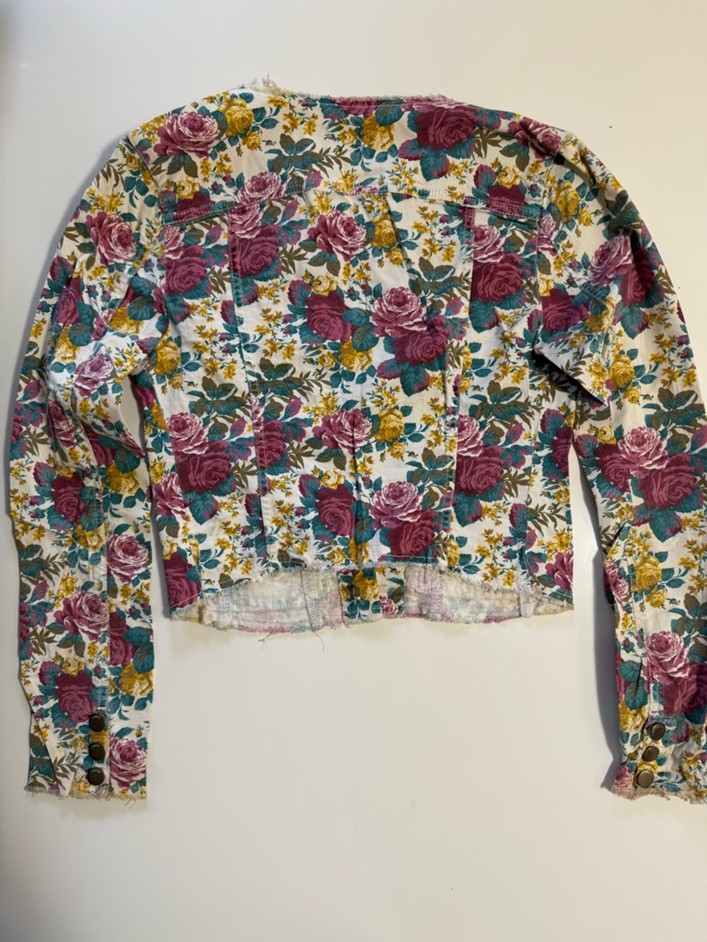 Guess Floral Tapestry Jacket in Pink, Green, Cream - Picture 3 of 9